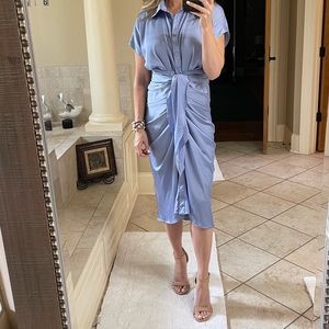 Light blue midi with tie waist